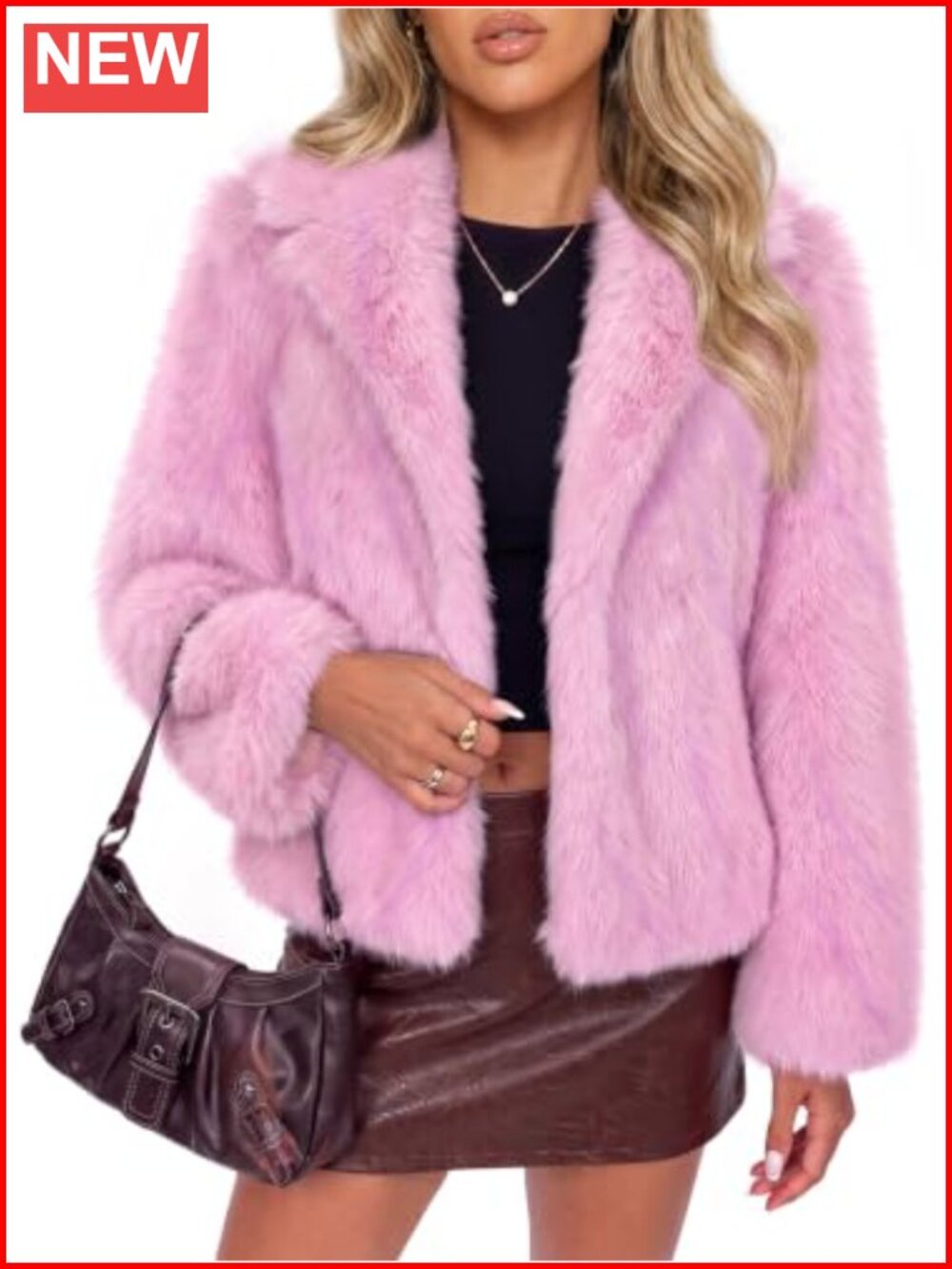 Reversible Faux Fur Coat Fluffy Casual Winter Jacket
